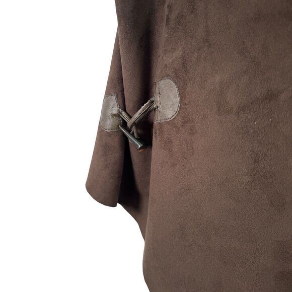 Democracy Brown Faux Suede Fur Open Front Vest Western Boho Womens Small - Picture 2 of 6